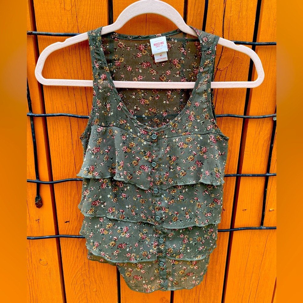 Olive floral crop top, Mossimo supply, Co.